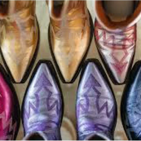 Miron Crosby Metallic Navy & Pink Cowgirl Boots - Sz. 10